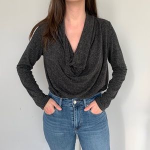 Cozy Grey Cowl Neck Sweater